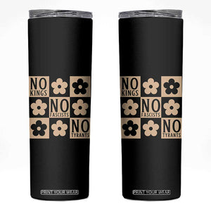 No Kings Wildflower Retro Boho Floral Skinny Tumbler TS12 Black Print Your Wear