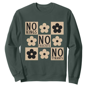 No Kings Wildflower Retro Boho Floral Sweatshirt TS12 Dark Forest Green Print Your Wear