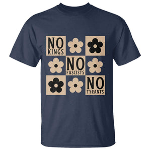 No Kings Wildflower Retro Boho Floral T Shirt TS12 Navy Print Your Wear