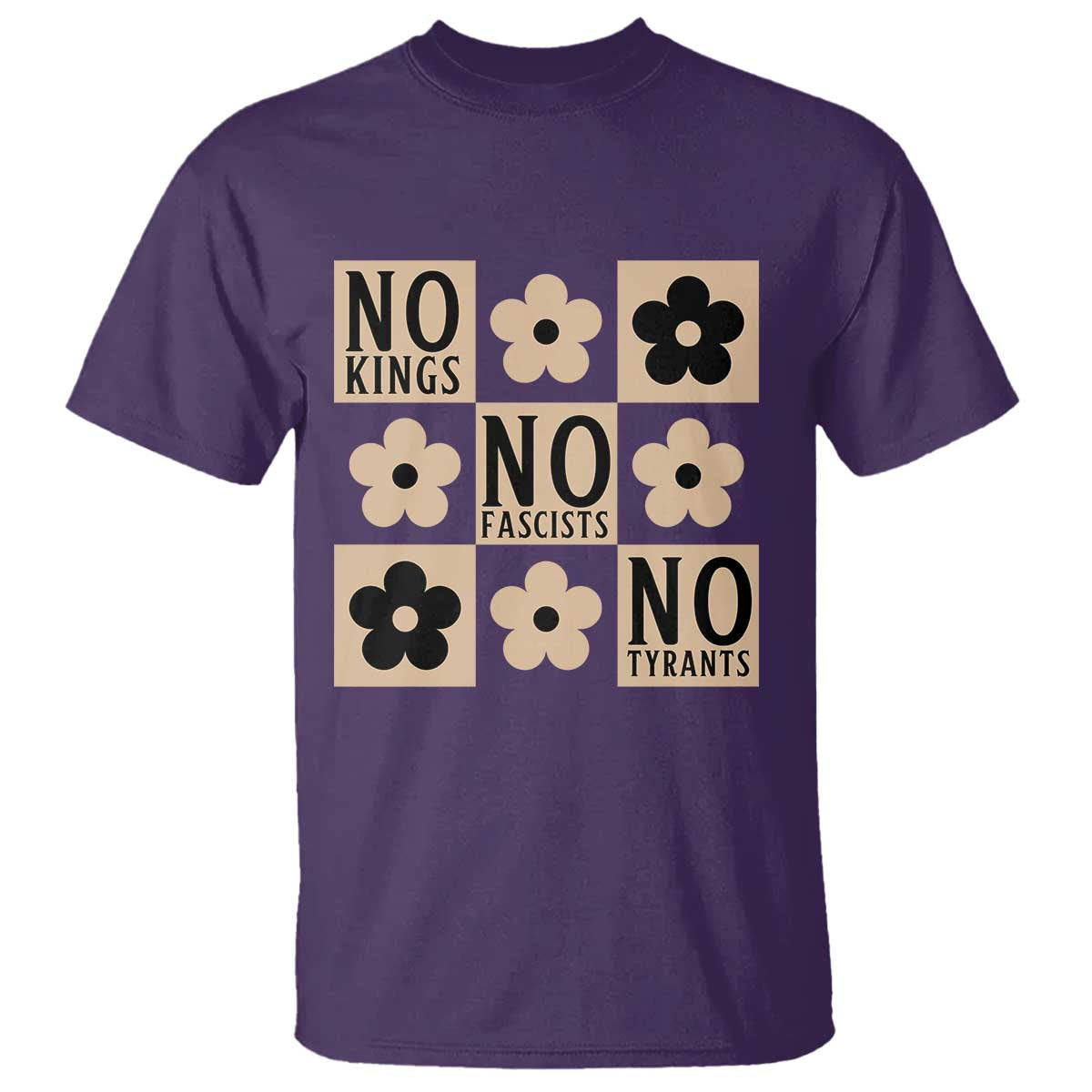 No Kings Wildflower Retro Boho Floral T Shirt TS12 Purple Print Your Wear