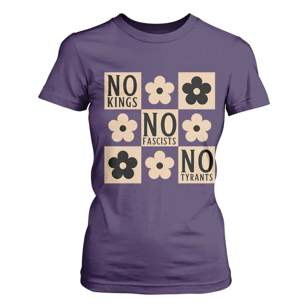 No Kings Wildflower Retro Boho Floral T Shirt For Women TS12 Purple Print Your Wear