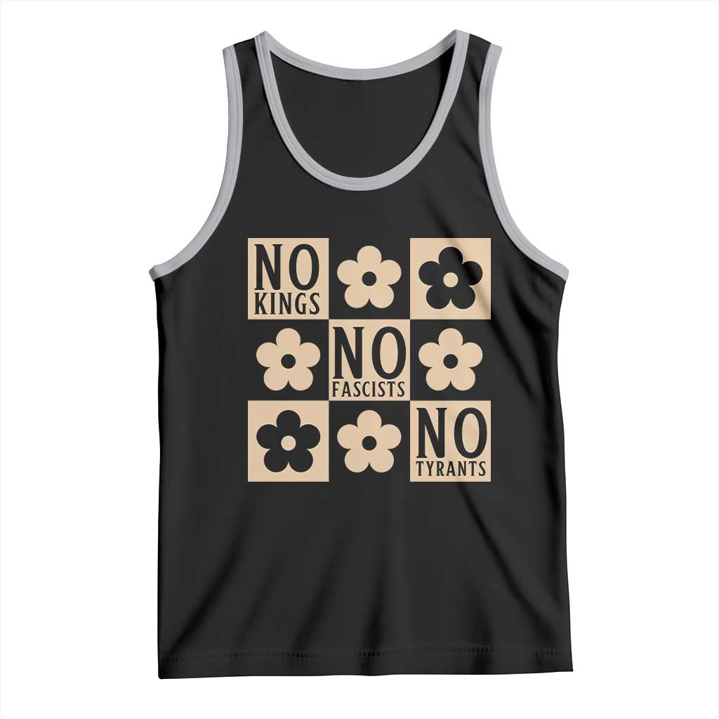 No Kings Wildflower Retro Boho Floral Tank Top TS12 Black Athletic Heather Print Your Wear