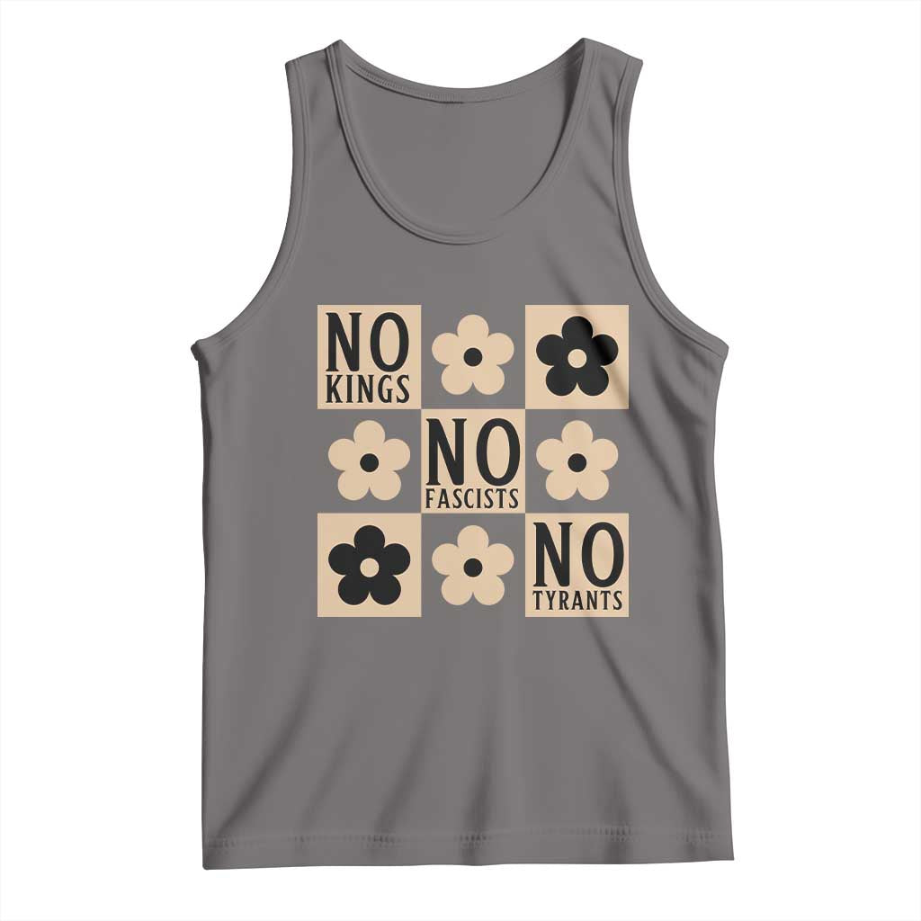 No Kings Wildflower Retro Boho Floral Tank Top TS12 Deep Heather Print Your Wear