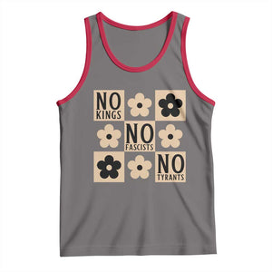 No Kings Wildflower Retro Boho Floral Tank Top TS12 Deep Heather Red Print Your Wear