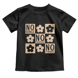 No Kings Wildflower Retro Boho Floral Toddler T Shirt TS12 Black Print Your Wear