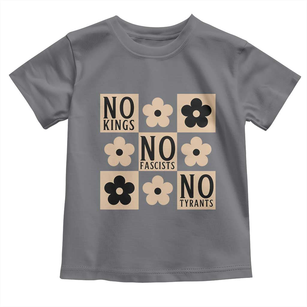 No Kings Wildflower Retro Boho Floral Toddler T Shirt TS12 Charcoal Print Your Wear