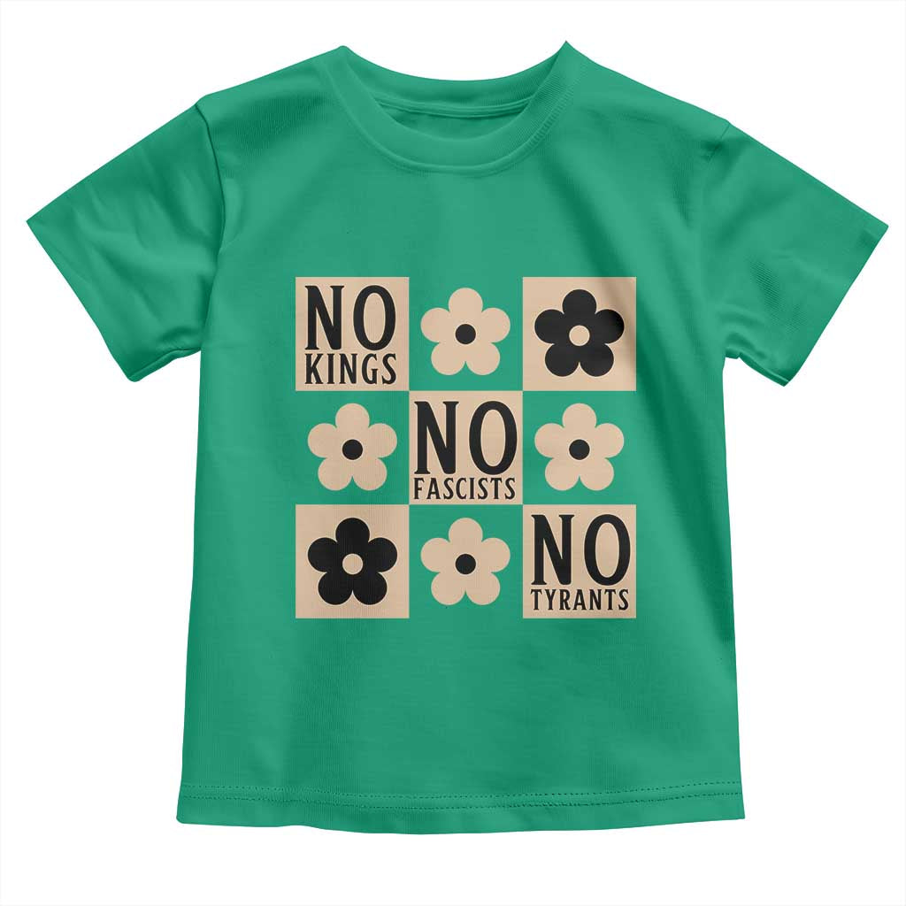 No Kings Wildflower Retro Boho Floral Toddler T Shirt TS12 Irish Green Print Your Wear