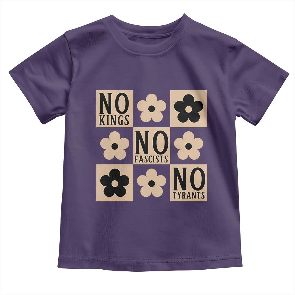 No Kings Wildflower Retro Boho Floral Toddler T Shirt TS12 Purple Print Your Wear
