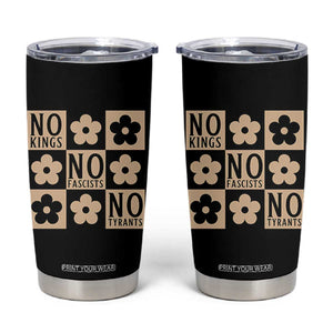 No Kings Wildflower Retro Boho Floral Tumbler Cup TS12 Black Print Your Wear
