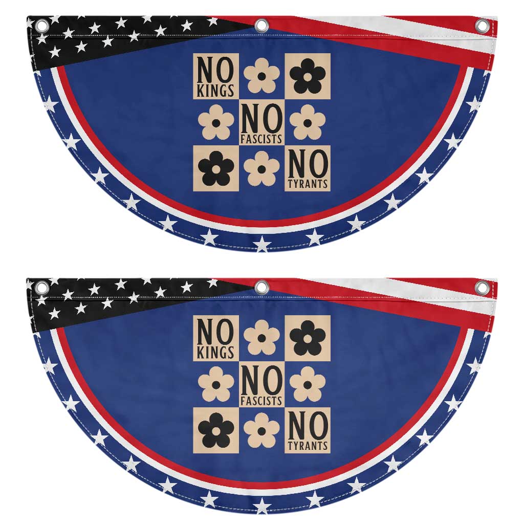 No Kings Wildflower Retro Boho Floral Patriotic Fan Flag