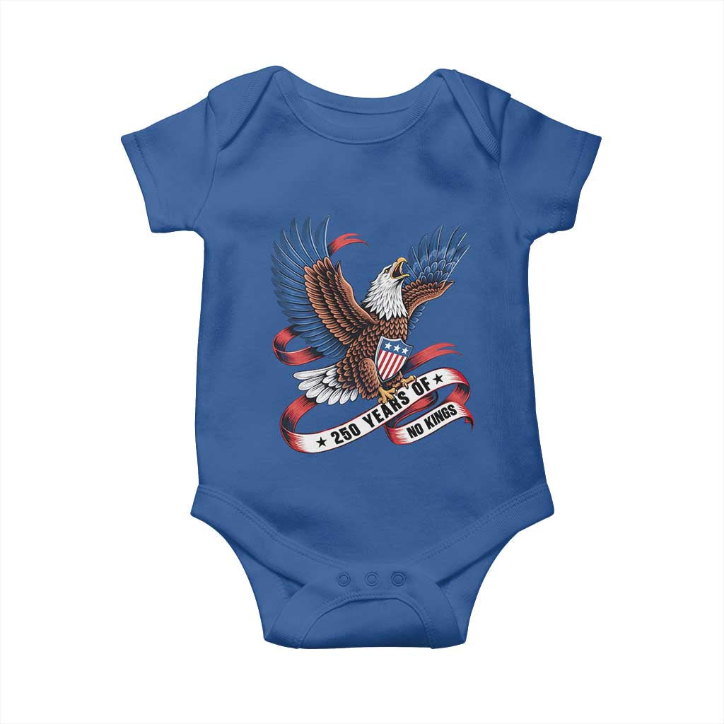No Kings Baby Onesie USA 250th Anniversary Freedom Eagle TS12 Royal Blue Print Your Wear