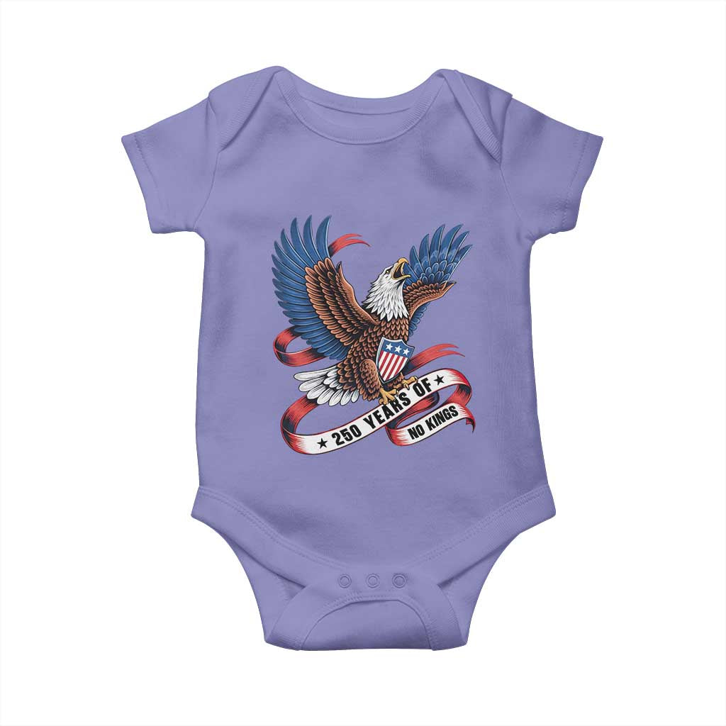 No Kings Baby Onesie USA 250th Anniversary Freedom Eagle TS12 Violet Print Your Wear