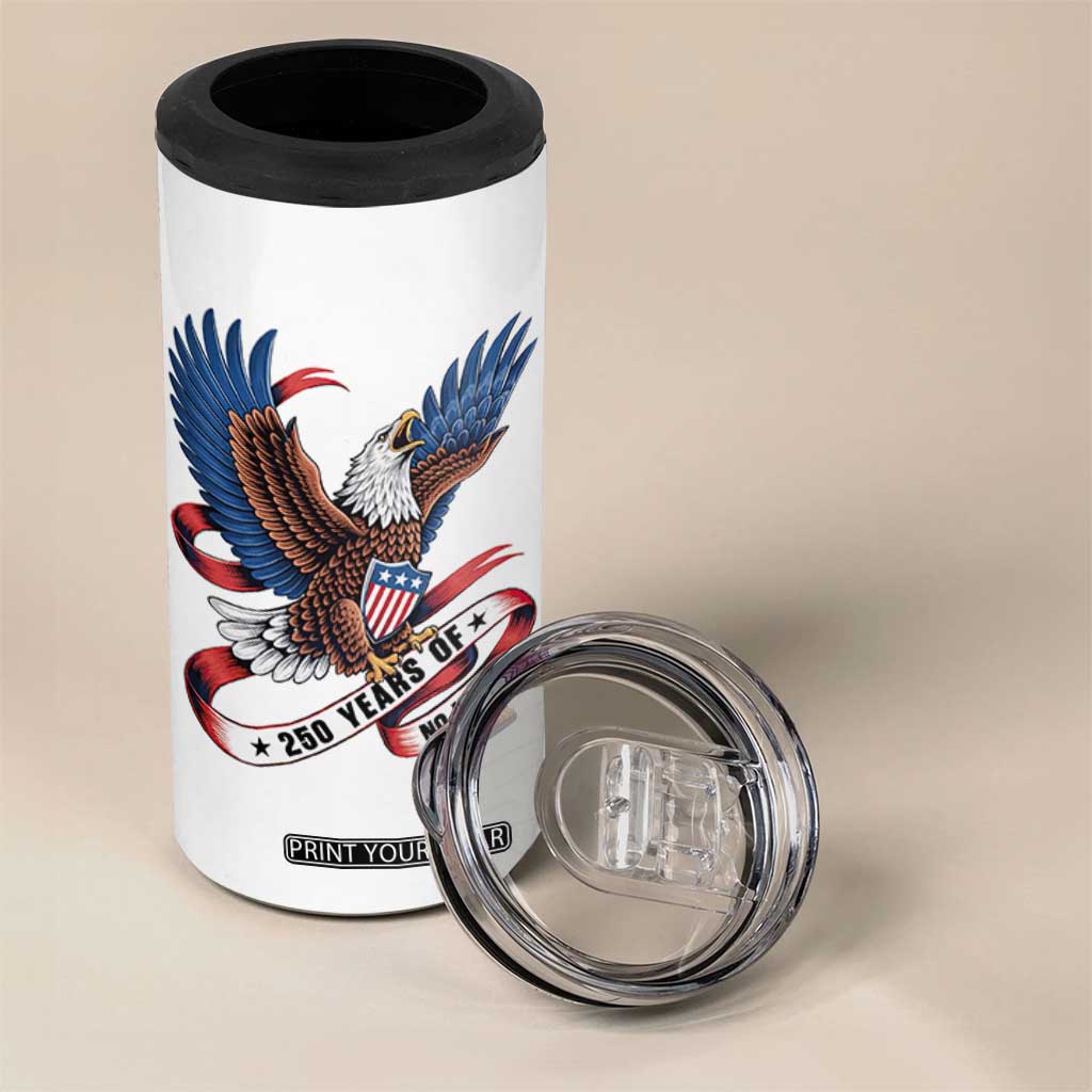 No Kings 4 in 1 Can Cooler Tumbler USA 250th Anniversary Freedom Eagle TS12 Print Your Wear