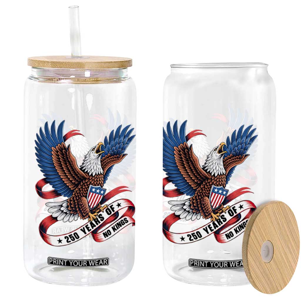 No Kings Glass Can USA 250th Anniversary Freedom Eagle TS12 Print Your Wear
