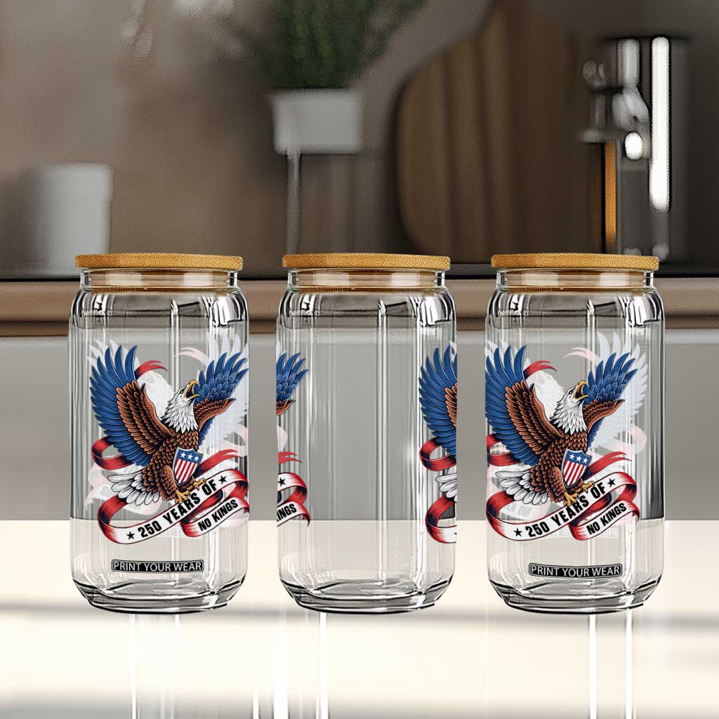 No Kings Glass Can USA 250th Anniversary Freedom Eagle TS12 Print Your Wear