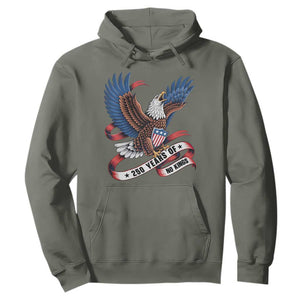 No Kings Hoodie USA 250th Anniversary Freedom Eagle TS12 Military Green Print Your Wear