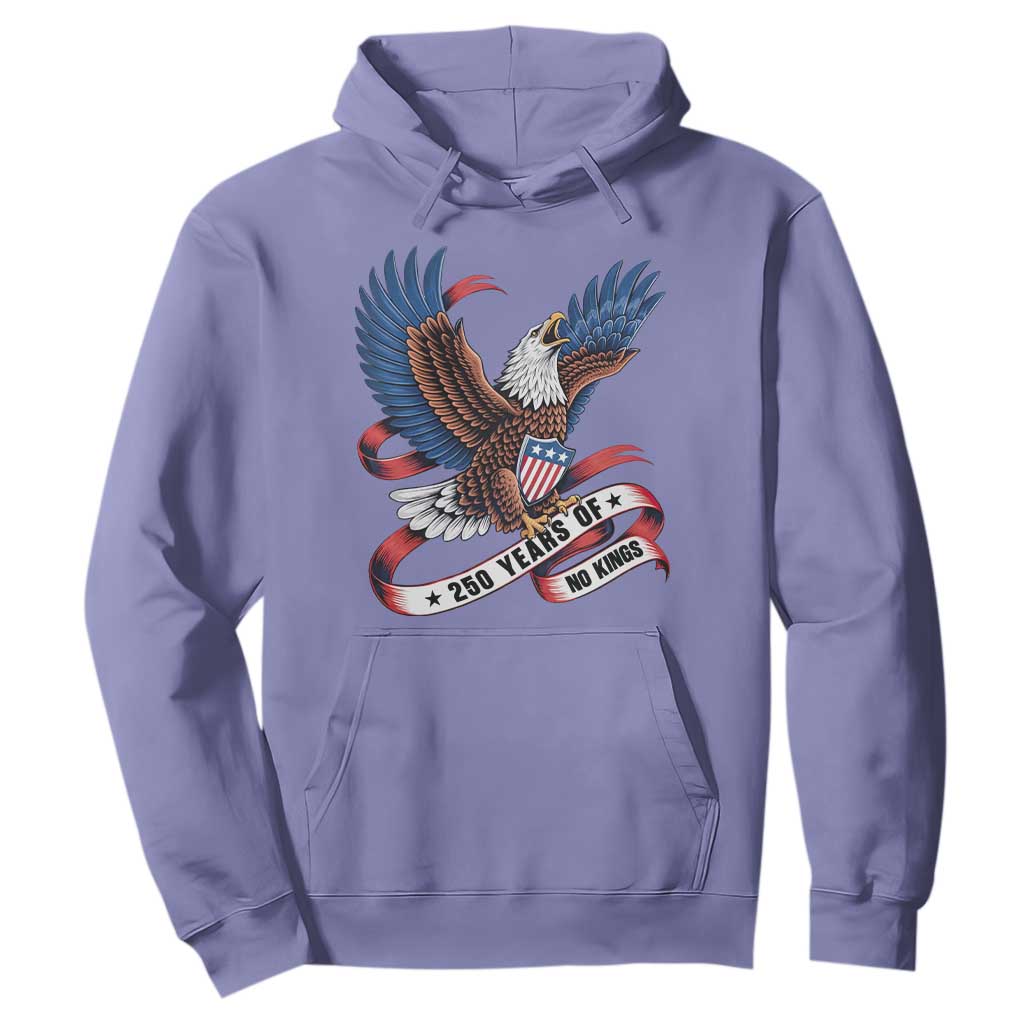 No Kings Hoodie USA 250th Anniversary Freedom Eagle TS12 Violet Print Your Wear