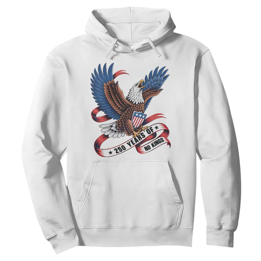 No Kings Hoodie USA 250th Anniversary Freedom Eagle TS12 White Print Your Wear
