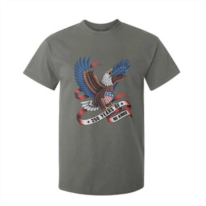 No Kings T Shirt For Kid USA 250th Anniversary Freedom Eagle TS12 Military Green Print Your Wear