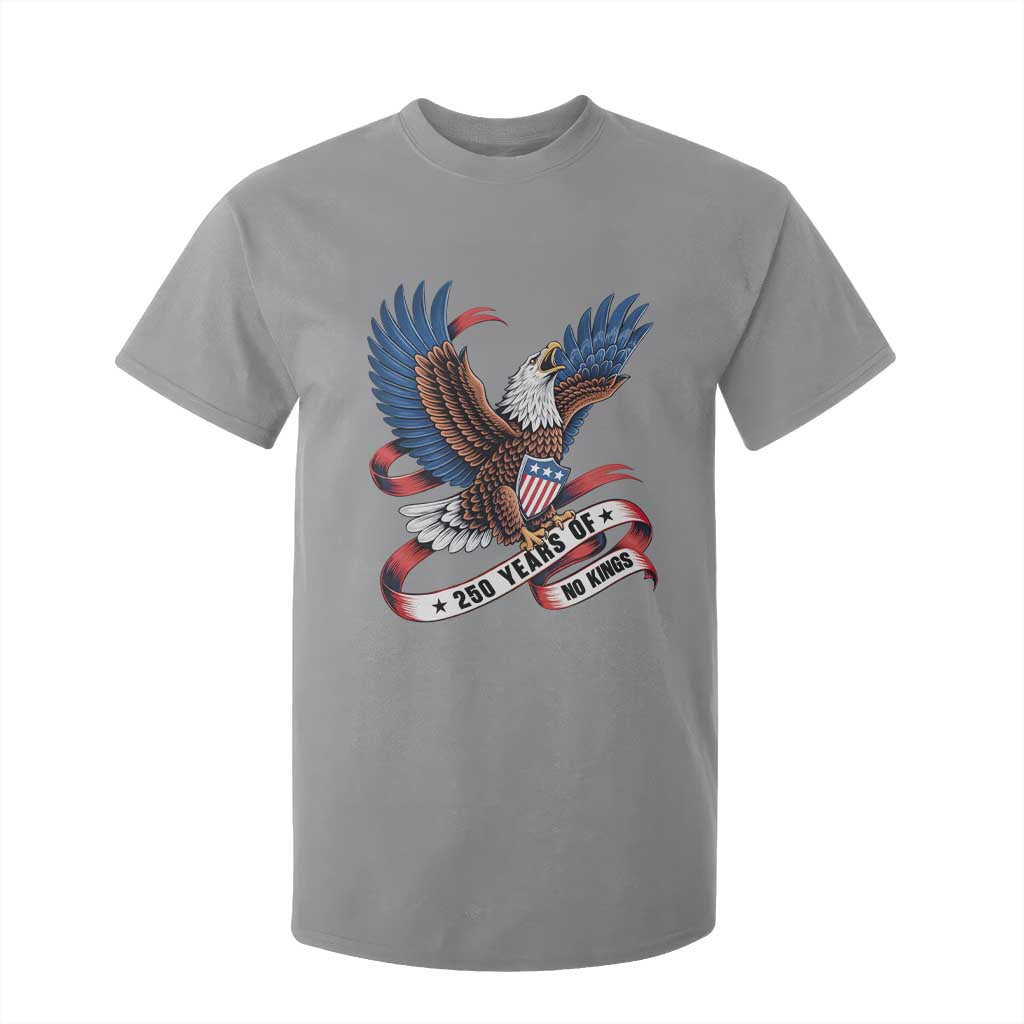 No Kings T Shirt For Kid USA 250th Anniversary Freedom Eagle TS12 Sport Gray Print Your Wear