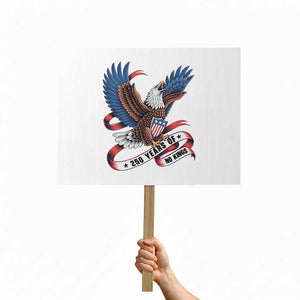 No Kings Protest Sign USA 250th Anniversary Freedom Eagle TS12 Horizontal 18" × 24" White Print Your Wear