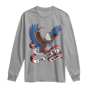 No Kings Long Sleeve Shirt USA 250th Anniversary Freedom Eagle TS12 Sport Gray Print Your Wear