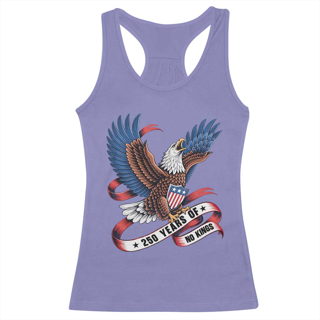 No Kings Racerback Tank Top USA 250th Anniversary Freedom Eagle TS12 Violet Print Your Wear
