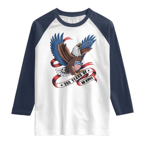 No Kings Raglan Shirt USA 250th Anniversary Freedom Eagle TS12 White Navy Print Your Wear