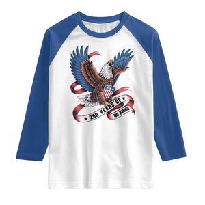 No Kings Raglan Shirt USA 250th Anniversary Freedom Eagle TS12 White Royal Print Your Wear