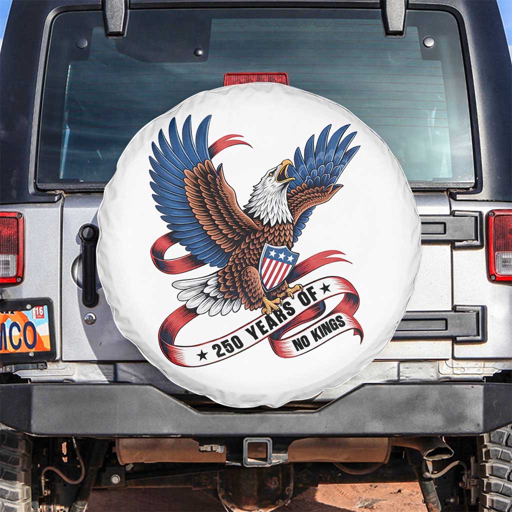 No Kings Spare Tire Cover USA 250th Anniversary Freedom Eagle TS12 No hole White Print Your Wear