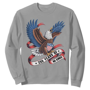 No Kings Sweatshirt USA 250th Anniversary Freedom Eagle TS12 Sport Gray Print Your Wear