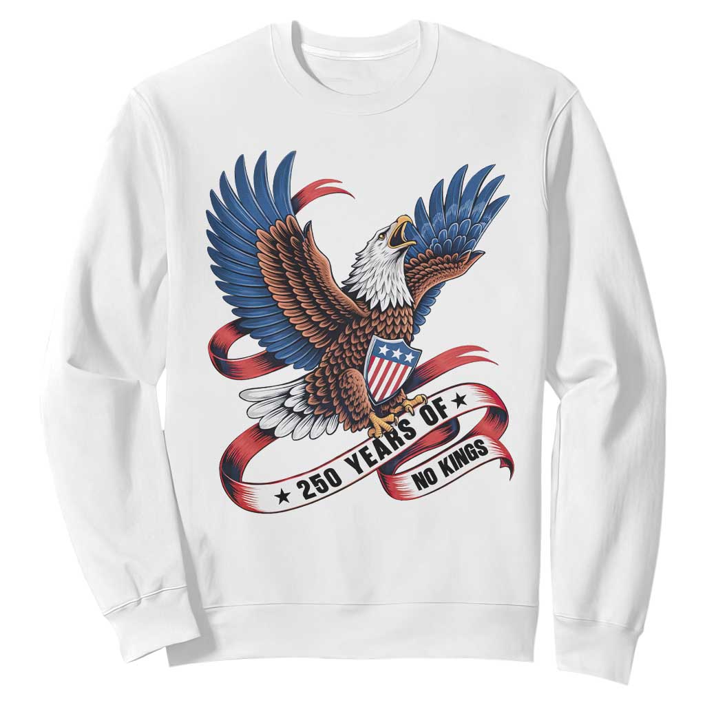 No Kings Sweatshirt USA 250th Anniversary Freedom Eagle TS12 White Print Your Wear