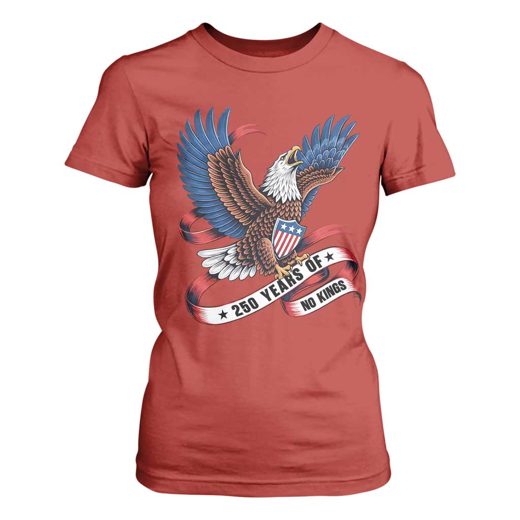 No Kings T Shirt For Women USA 250th Anniversary Freedom Eagle TS12 Red Print Your Wear