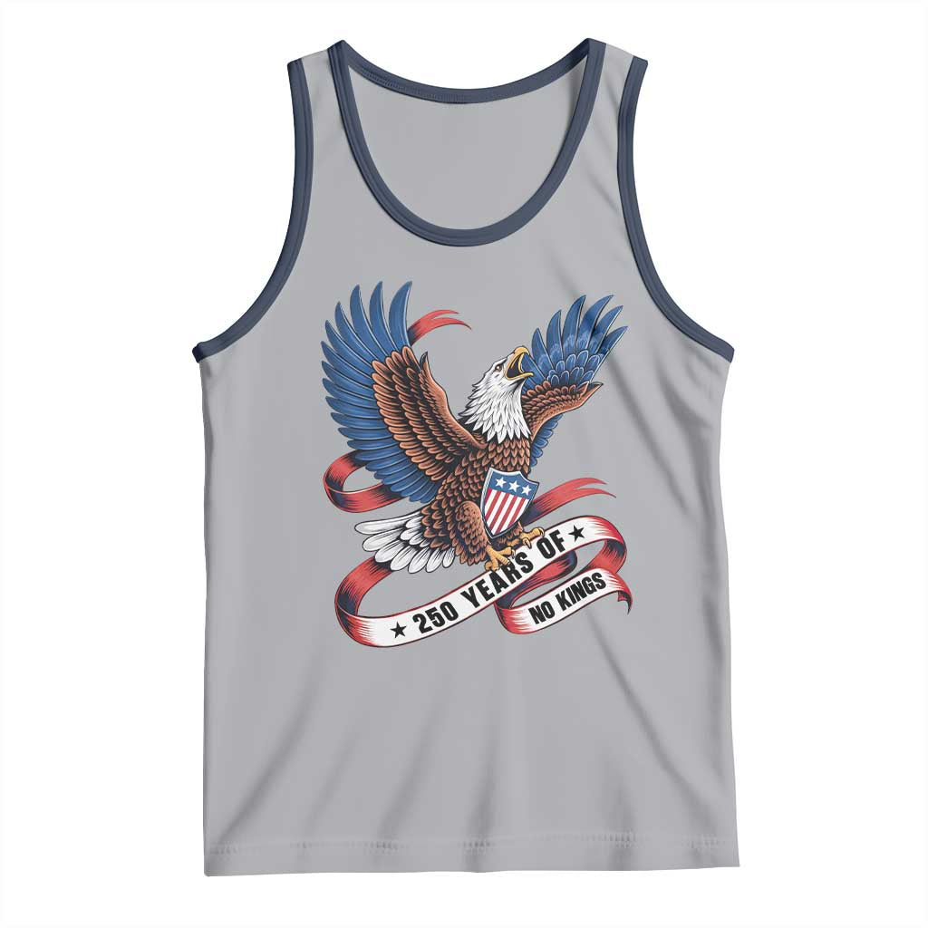 No Kings Tank Top USA 250th Anniversary Freedom Eagle TS12 Athletic Heather Navy Print Your Wear