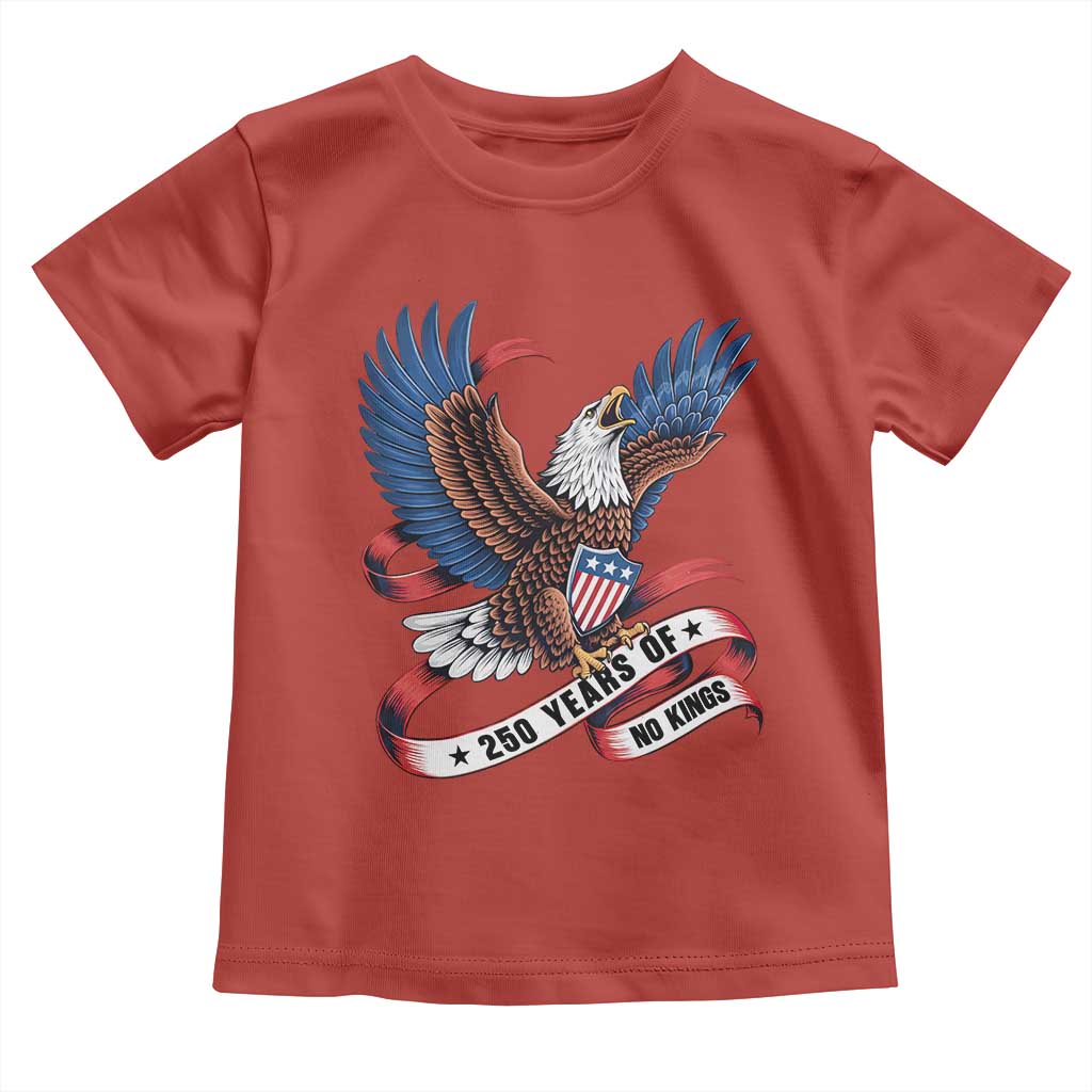 No Kings Toddler T Shirt USA 250th Anniversary Freedom Eagle TS12 Red Print Your Wear