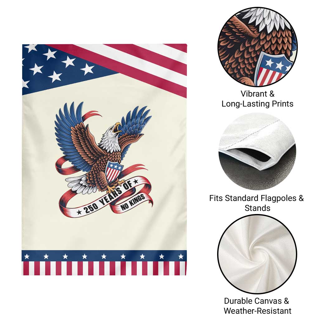250 Years of No Kings Garden Flag USA 250th Anniversary Freedom Eagle TS12 Print Your Wear