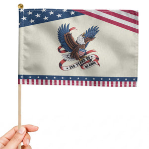 250 Years of No Kings Patriotic Handheld Flag USA 250th Anniversary Freedom Eagle TS12 Modern 8.2" × 5.5" Beige Blue Print Your Wear