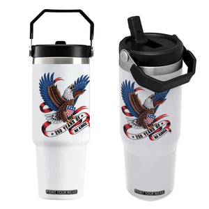 No Kings Flip Straw Tumbler USA 250th Anniversary Freedom Eagle TS12 One Size: 30 oz White Print Your Wear