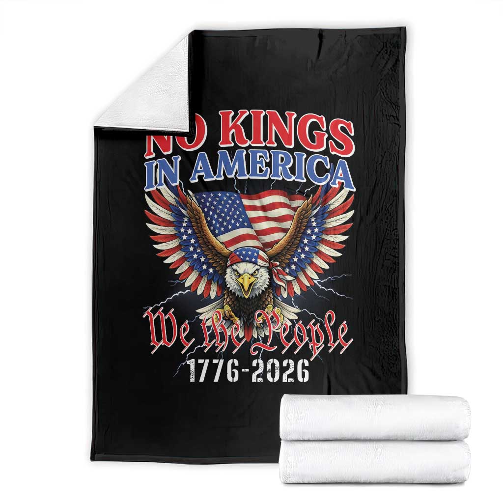 We The People No Kings In America Throw Blanket 250 Years America Anniversary Vintage American Flag TS12 Black Print Your Wear