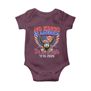 We The People No Kings In America Baby Onesie 250 Years America Anniversary Vintage American Flag TS12 Maroon Print Your Wear