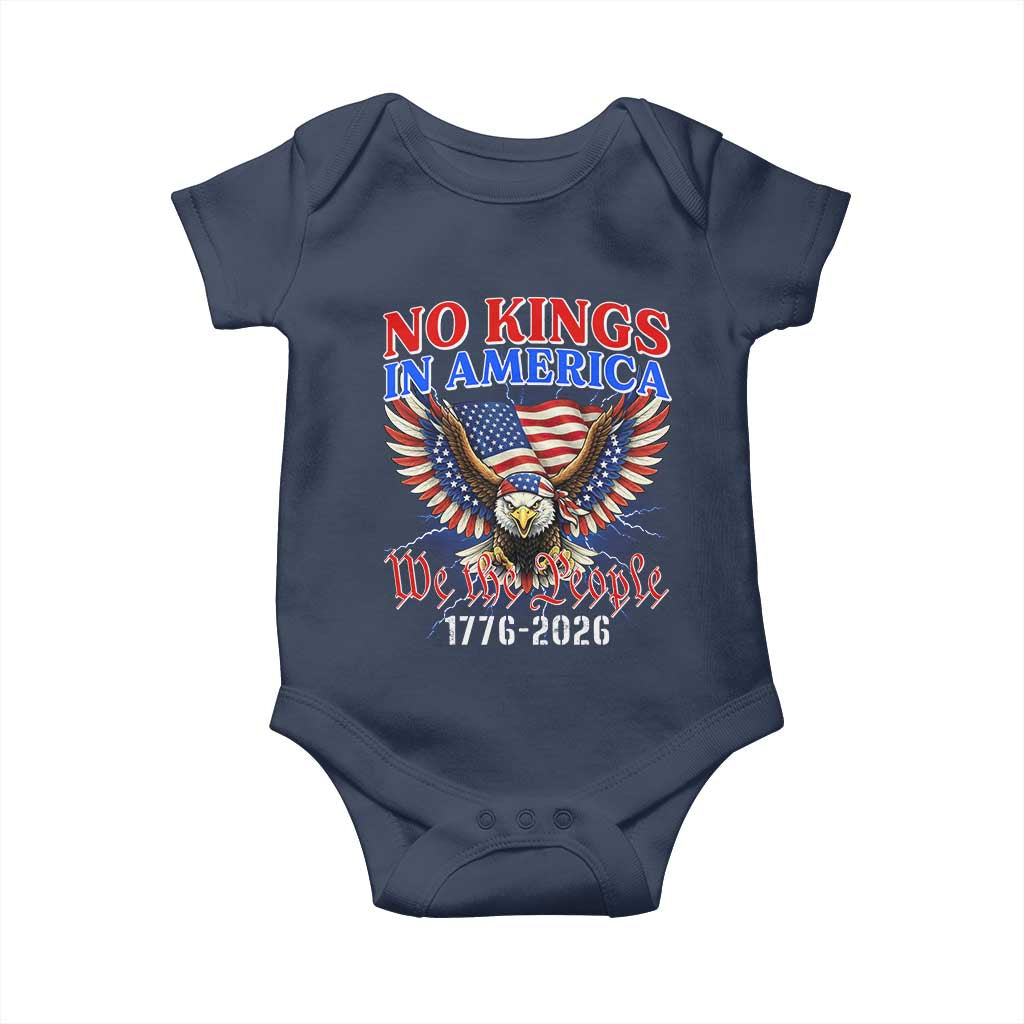 We The People No Kings In America Baby Onesie 250 Years America Anniversary Vintage American Flag TS12 Navy Print Your Wear