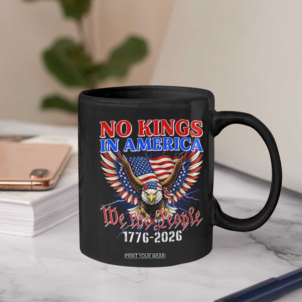 We The People No Kings In America Coffee Mug 250 Years America Anniversary Vintage American Flag TS12 Print Your Wear