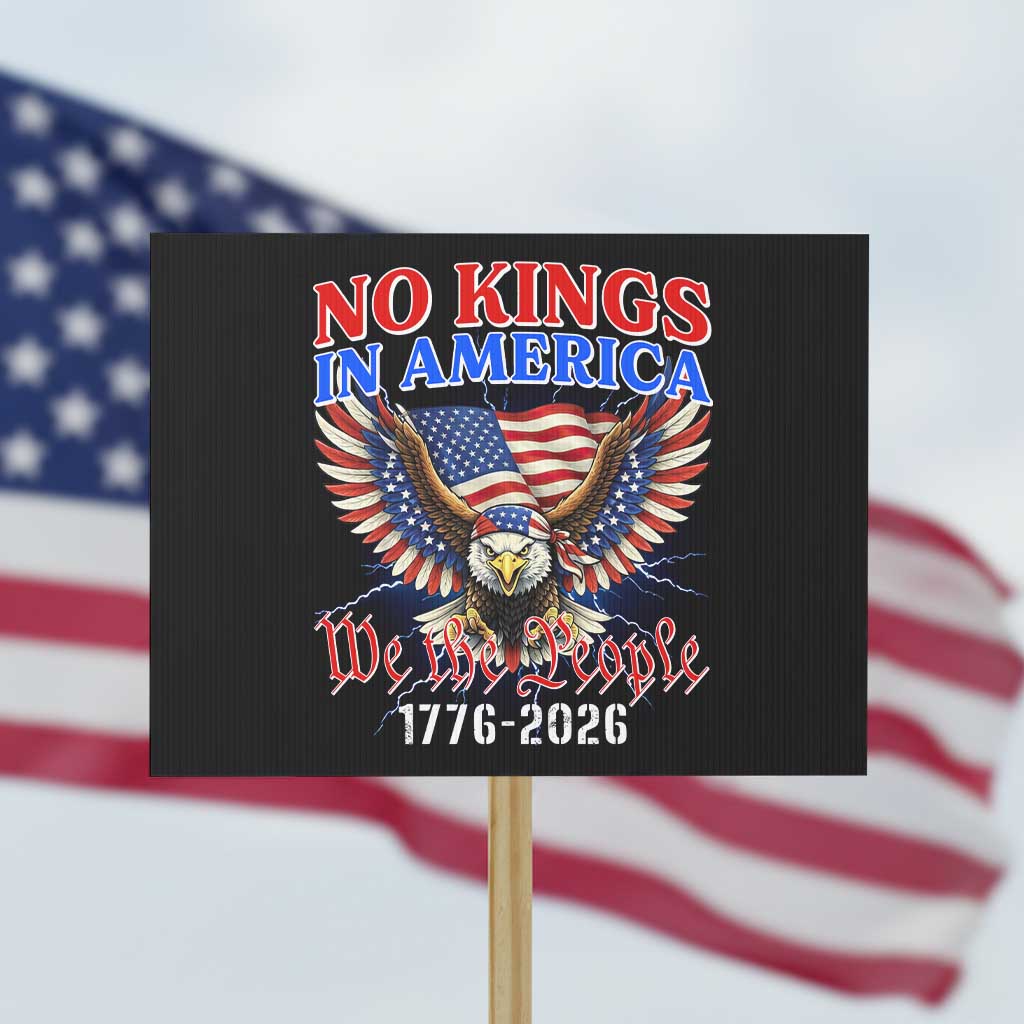 We The People No Kings In America Protest Sign 250 Years America Anniversary Vintage American Flag TS12 Horizontal 18