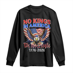 We The People No Kings In America Long Sleeve Shirt 250 Years America Anniversary Vintage American Flag TS12 Black Print Your Wear