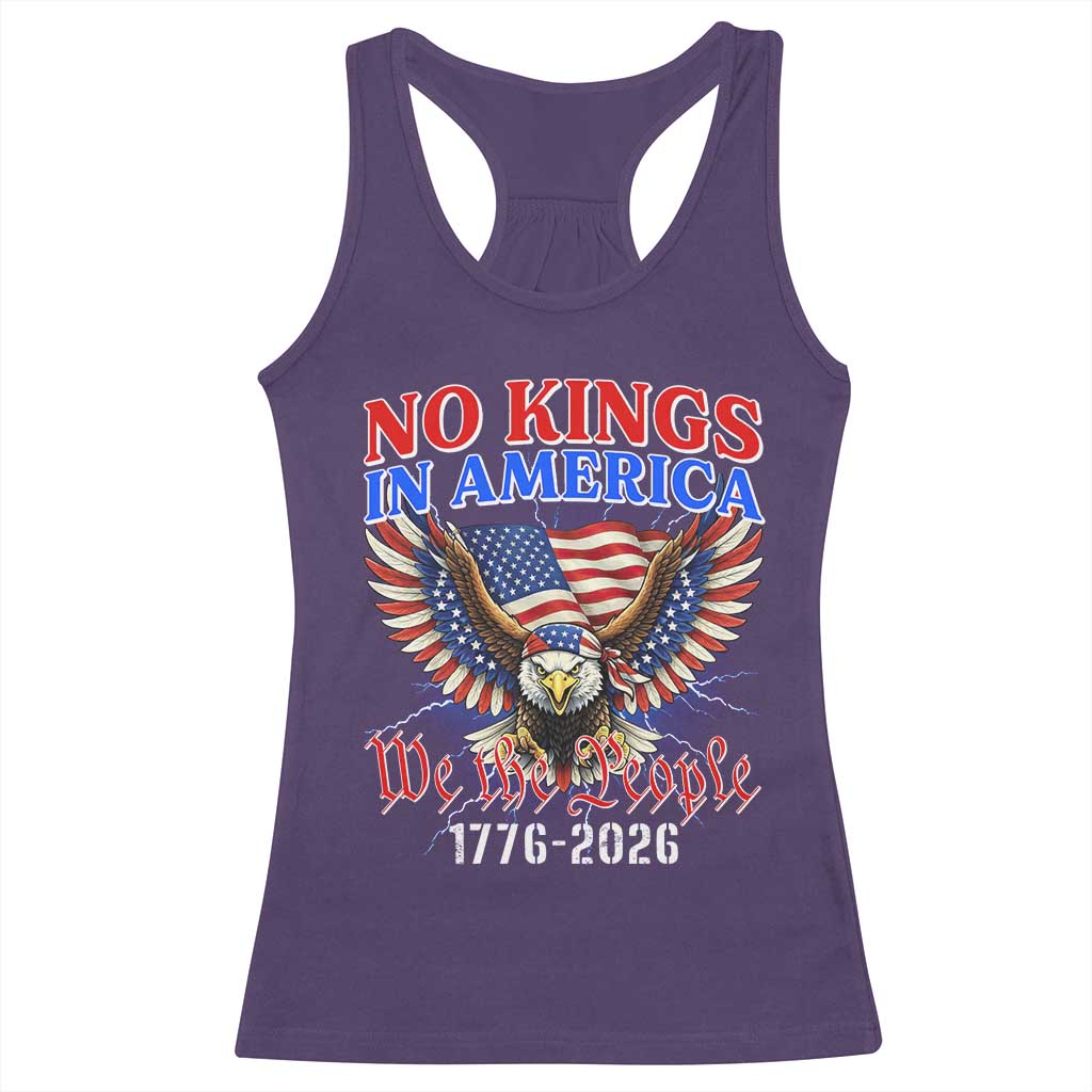 We The People No Kings In America Racerback Tank Top 250 Years America Anniversary Vintage American Flag TS12 Purple Print Your Wear