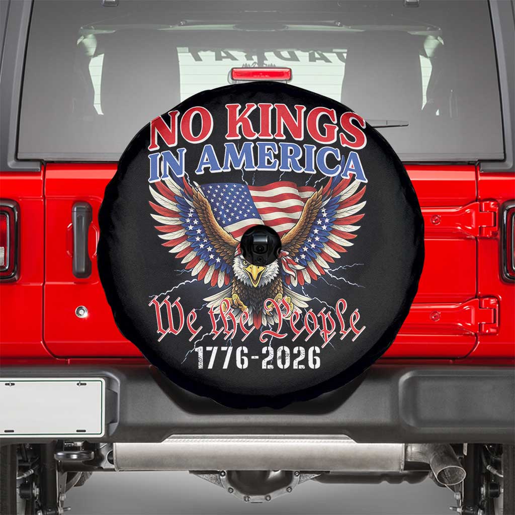 We The People No Kings In America Spare Tire Cover 250 Years America Anniversary Vintage American Flag TS12 Black Print Your Wear