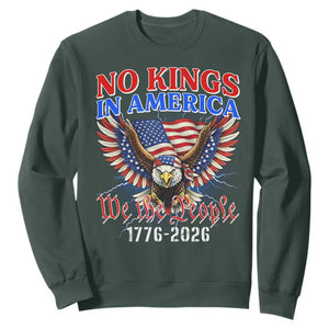 We The People No Kings In America Sweatshirt 250 Years America Anniversary Vintage American Flag TS12 Dark Forest Green Print Your Wear