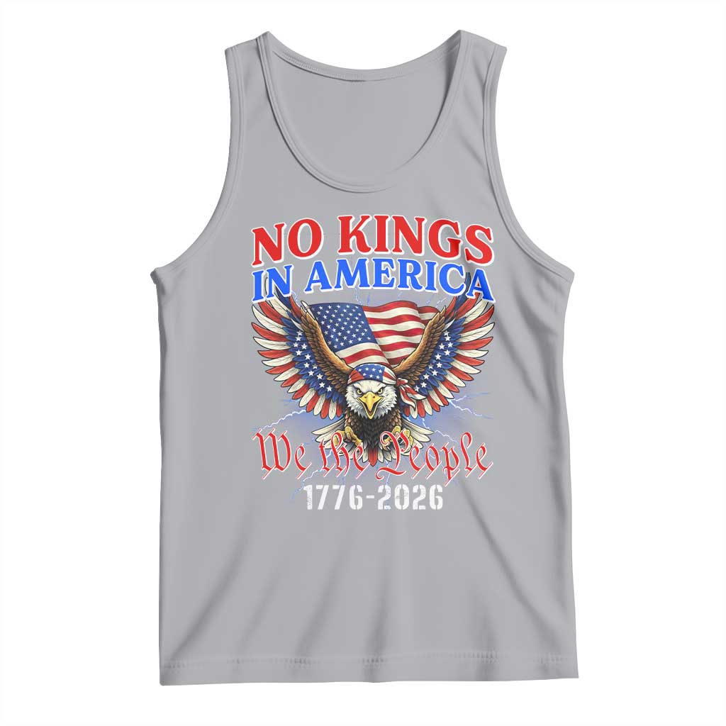 We The People No Kings In America Tank Top 250 Years America Anniversary Vintage American Flag TS12 Athletic Heather Print Your Wear