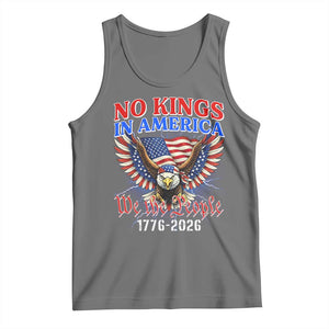 We The People No Kings In America Tank Top 250 Years America Anniversary Vintage American Flag TS12 Black Heather Print Your Wear