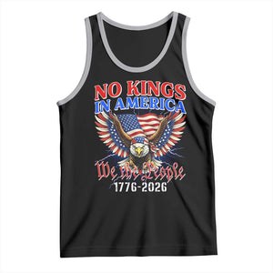 We The People No Kings In America Tank Top 250 Years America Anniversary Vintage American Flag TS12 Black Athletic Heather Print Your Wear
